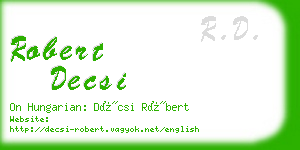 robert decsi business card